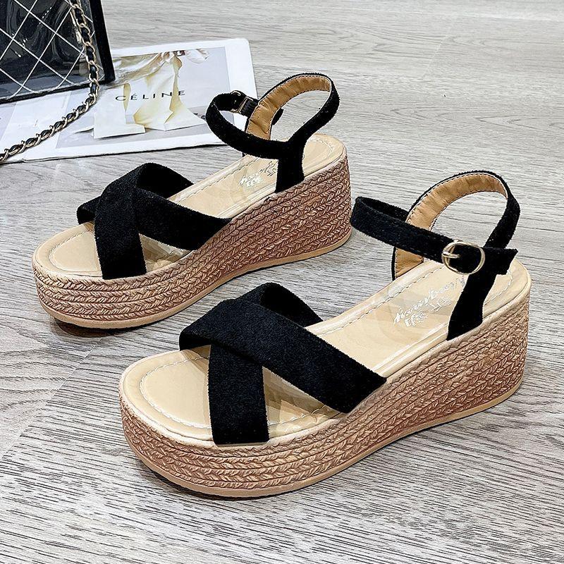 Sandals | ischia corda woman – Wedge sandals Black Sandals Black